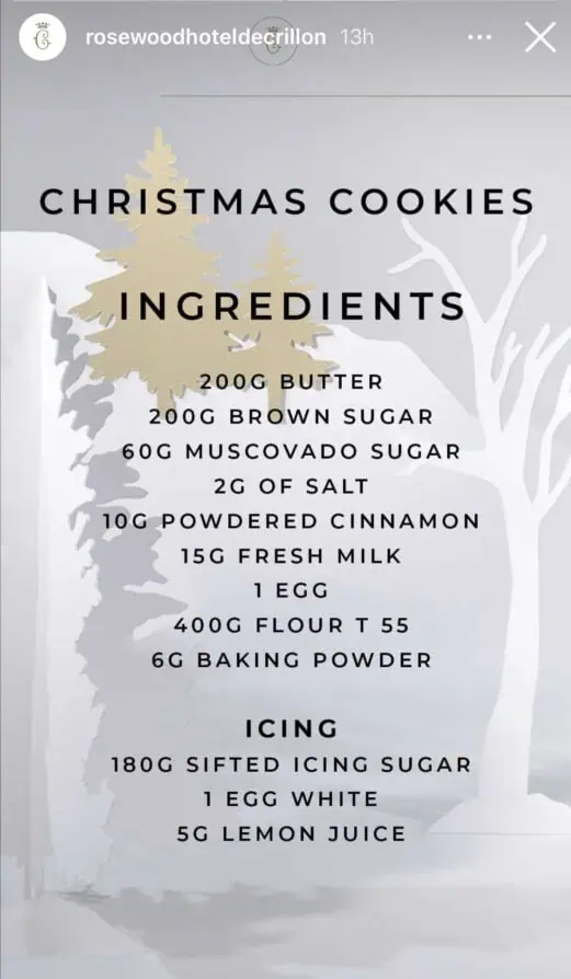 Crillon Christmas Cookies