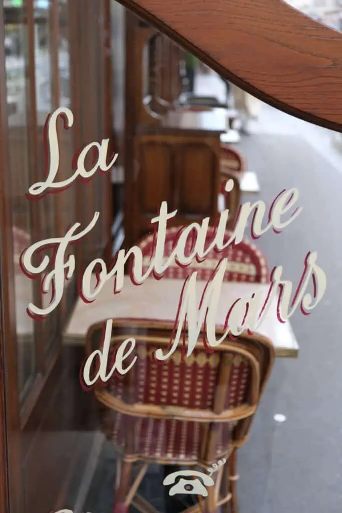 La Fontaine de Mars classic French bistro in Paris