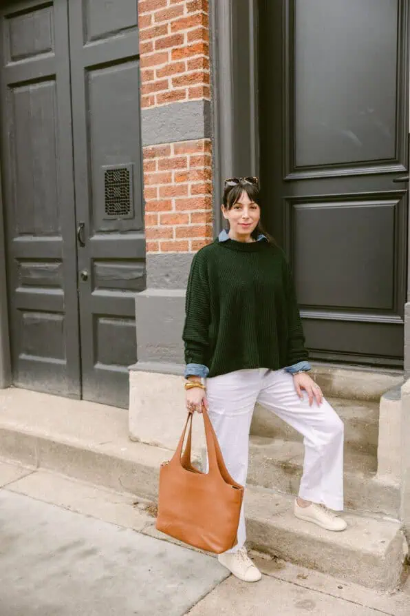 Frank and Eileen wide linen white pants 