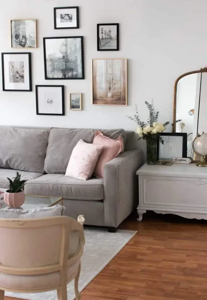 gallery wall in a living room gallery wall in a living room