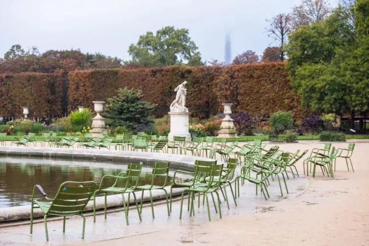 Paris rain in the fall