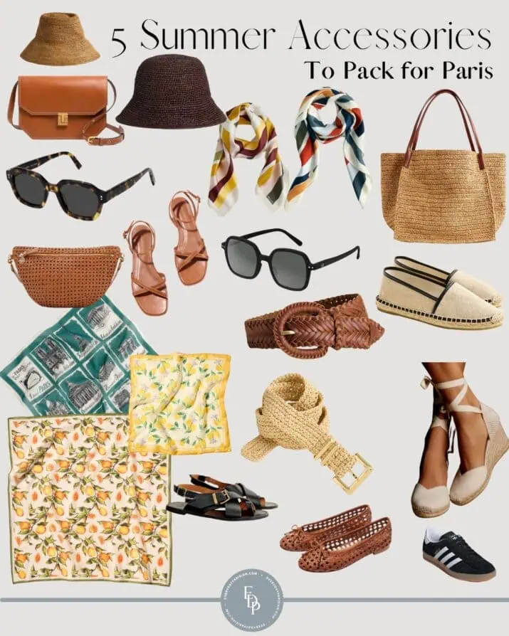 summer accessories to pack for Paris