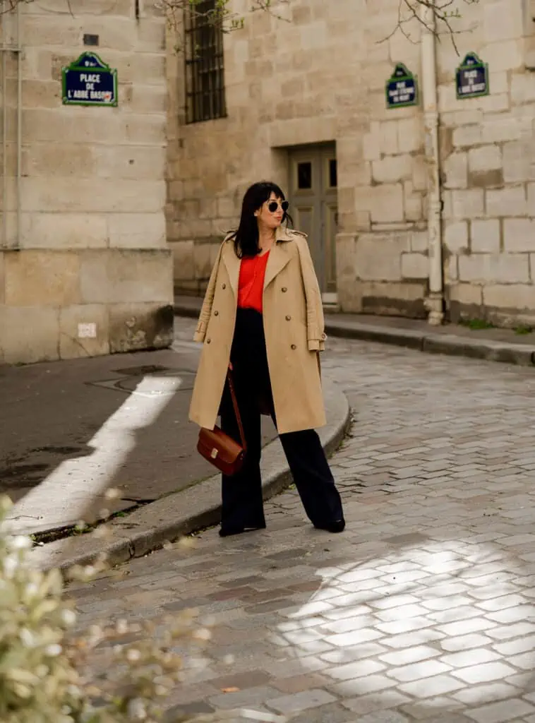 Sézane trench coat Paris